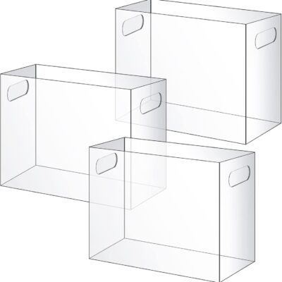 3 Pcs Acrylic File Organizer Acrylic Desktop File Box with Handle Hanging Folder Clear Holder Filing Box for Office Home School Letter Size Folder Storage, 12.2 x 5.5 x 9.4 Inch